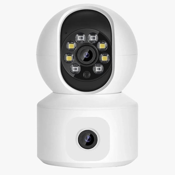 Grousale Supercams Dual Lense 5MP High Resolution Advance Motion Tracking Night Vision NVR Compatible Smart WiFi Indoor Security Camera with TF Card supprt and Two Way Audio