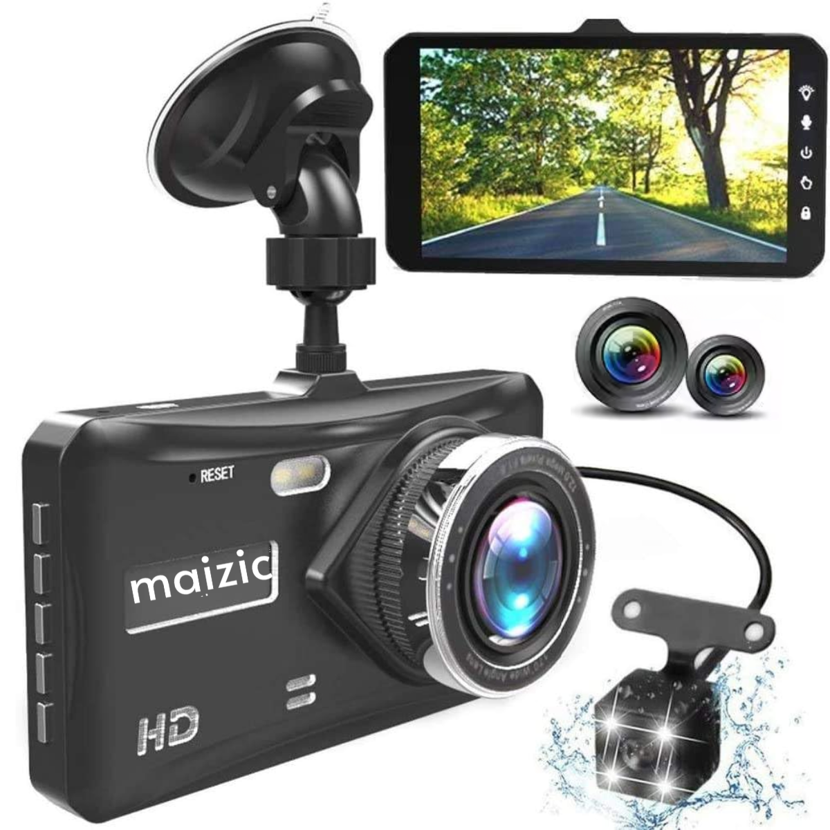 Grousale Supercar 1440p Car Dash Cam - 4″ HD Display, Wifi, Night Vision, 170° Wide-Angle View