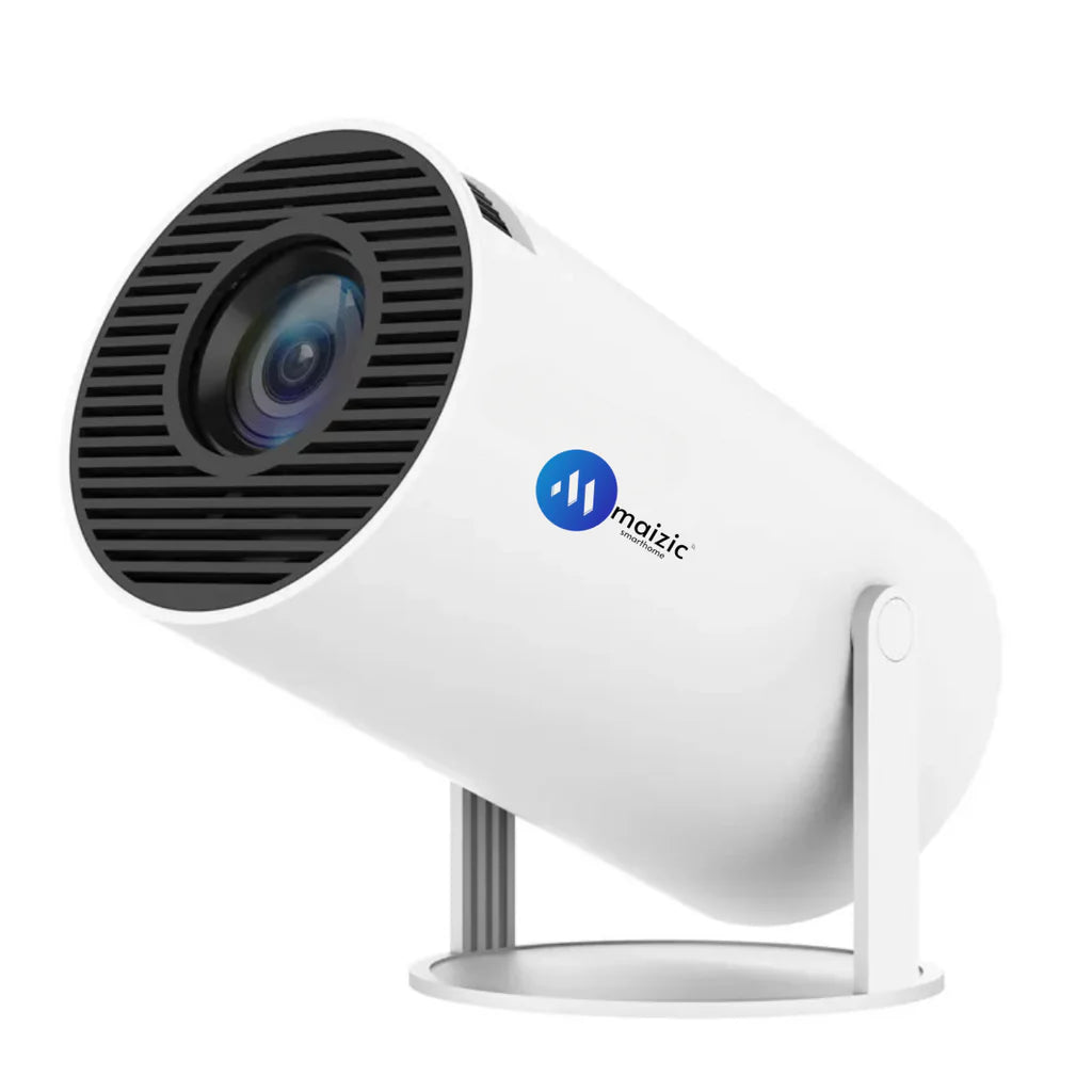 Grousale 4K HD Android Smart Projector – 150" Display | WiFi & Bluetooth | Auto Keystone | 8400 Lumens | 180° Rotation | Built-in Speaker & Remote (White)