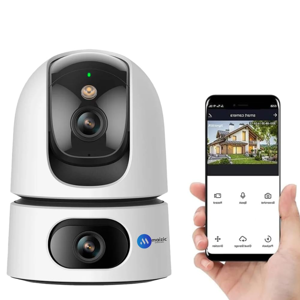 Grousale Supercam X2 Dual-Lens 4MP+4MP Wi-Fi Indoor CCTV Camera | 360° Pan & Tilt | HD View | Color Night Vision | Two-Way Audio | AI Motion & Human Detection | Built-in Audible Alarm