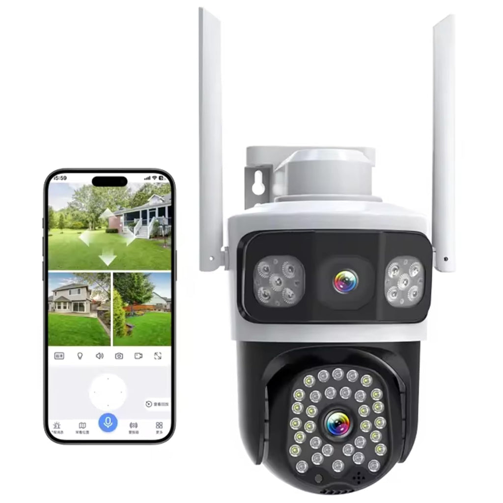 Grousale IRIS Max Dual Lens 5+5MP CCTV | Bullet + 360° PTZ | Color Night Vision | WiFi Outdoor Camera with Motion Detection & IP66 Waterproofing