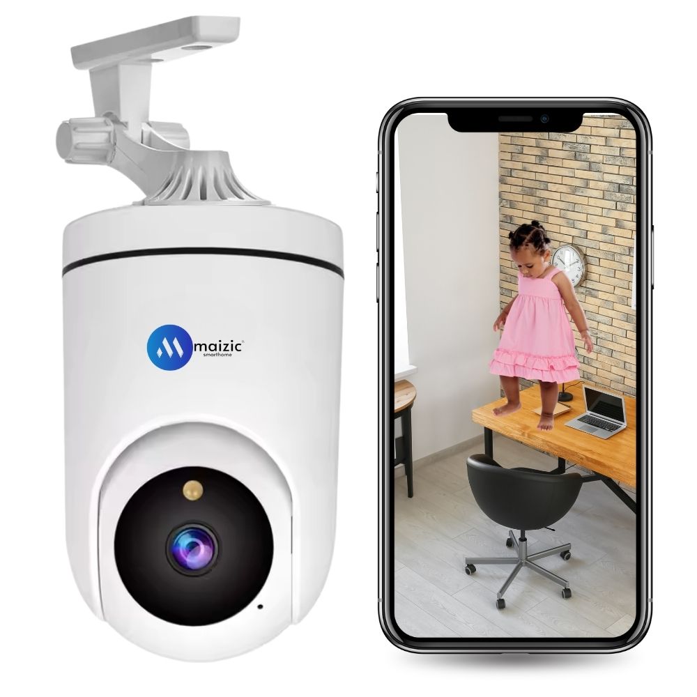 Renewed Grousale Ultracam Aura 5MP WiFi CCTV Camera | 360° Indoor Security Cam with Color Night Vision, Motion Detection, 2-Way Audio, Multi-User App Access & 128GB SD Card Support