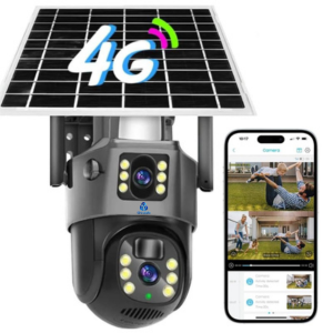 Grousale Supercam 4K 12MP Outdoor Solar Dual Lens/Dual Screen 4G Wireless CCTV Camera, Solar Powered IP66 Waterproof, Two Way Audio, Color Night Vision, AI Human Detect SD Storage Upto 128GB