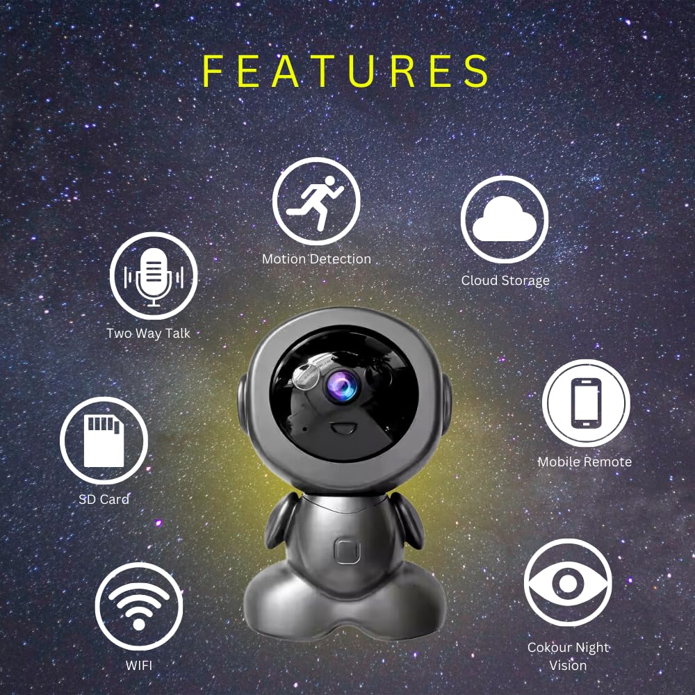 Grousale 3MP WiFi CCTV Camera (Pack of 2) | 360° View, AI Human Detection, Color Night Vision, Motion Tracking | Indoor & Outdoor Home Security