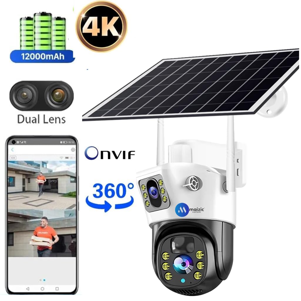 Grousale Supercam 4K 2in1 5+5 MP Solar Dual Lens Wi-Fi Camera