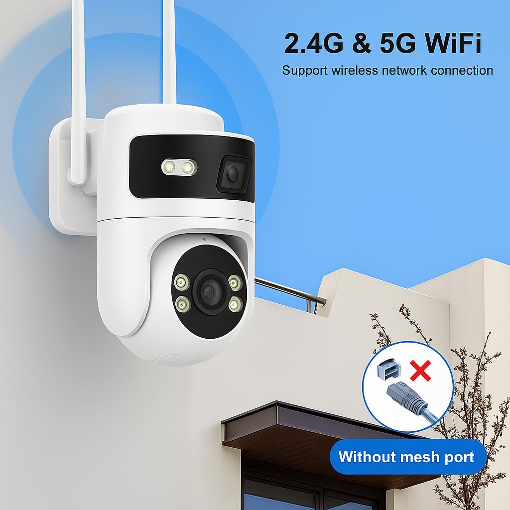 Grousale Supercam Syno WiFi CCTV Camera 4 MP+ 4 MP Full HD Home Security Smart Camera, 360 Degree Coverage, Night Vision, Two-Way Audio, Mobile App, Cloud & SD Card Recording