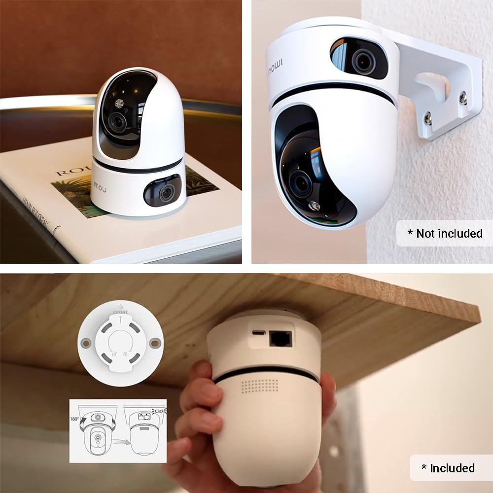 Grousale Supercam X2 Dual-Lens 4MP+4MP Wi-Fi Indoor CCTV Camera | 360° Pan & Tilt | HD View | Color Night Vision | Two-Way Audio | AI Motion & Human Detection | Built-in Audible Alarm