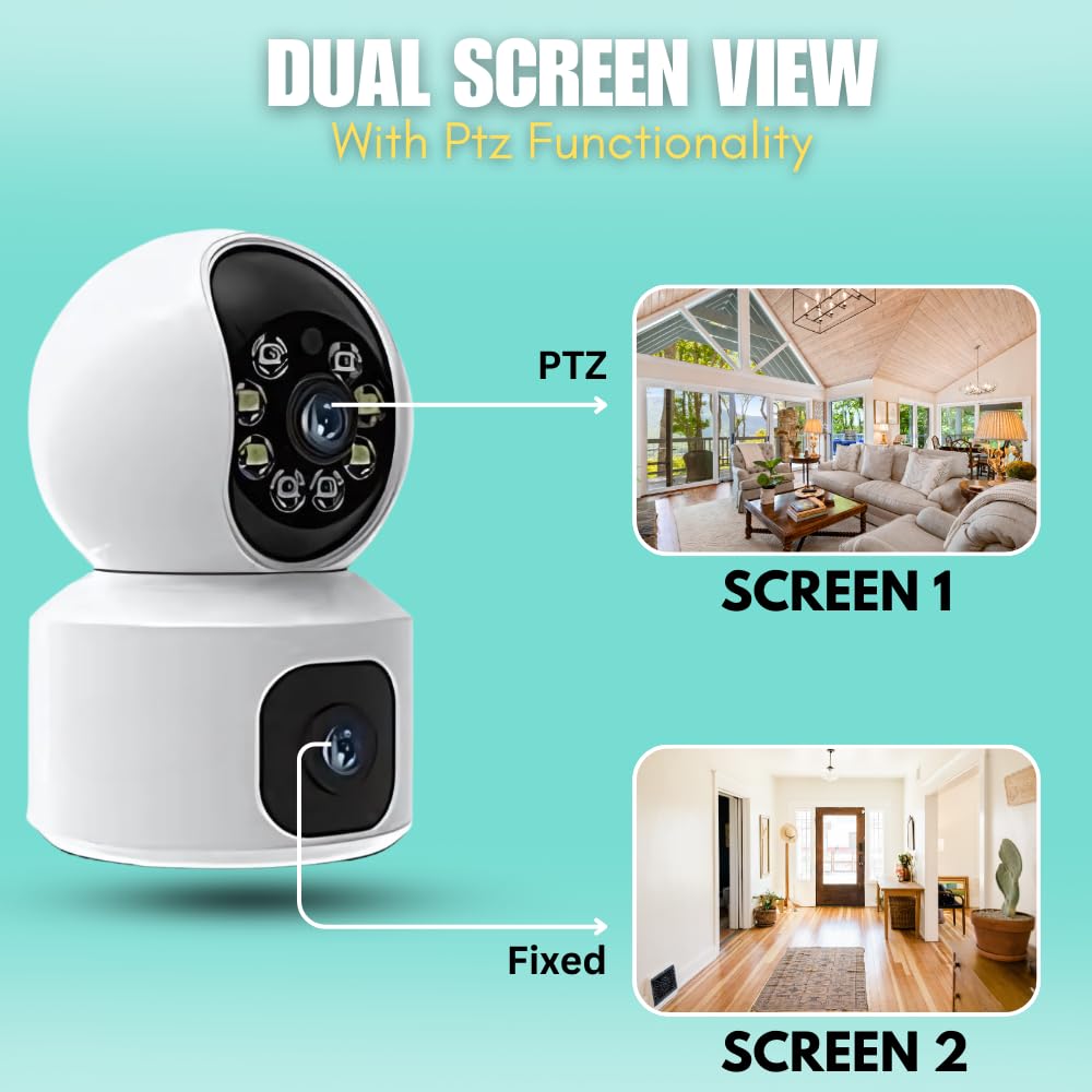 Grousale Supercam 10MP WiFi Home Security Camera – 360° PTZ Coverage | Color Night Vision | Smart Motion & Human Detection | 2-Way Talk