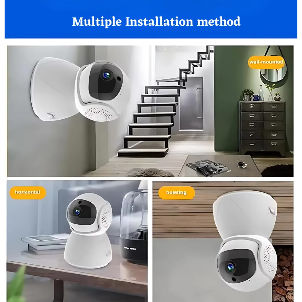 Renewed Grousale 360° Coverage 3 MP Smart CCTV Security WiFi Camera for Home, Two Way Talk, Night Vision, Motion Detection, Cloud & SD Card Recording, AI Human Detection