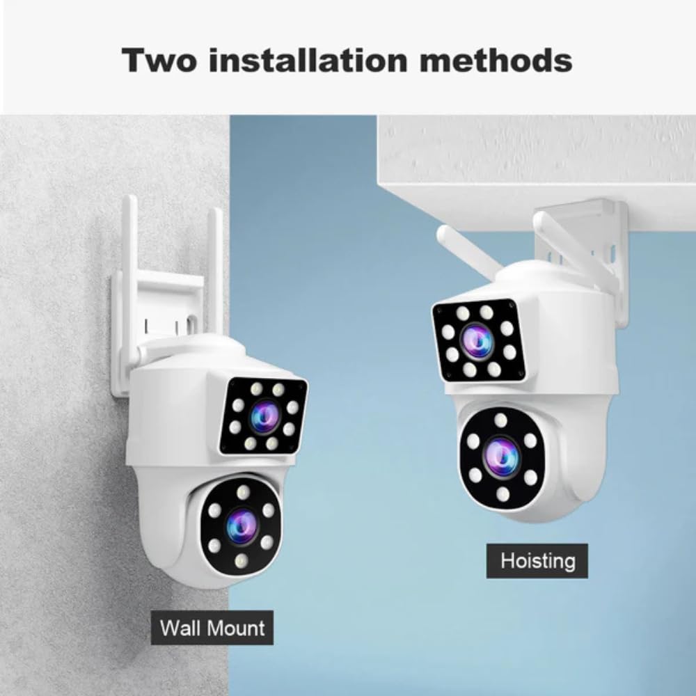 Grousale Ultracam Supercam Dual Lens 5MP WiFi Outdoor CCTV Camera – Color Night Vision, 360° PTZ, Two-Way Audio, AI Motion Detection