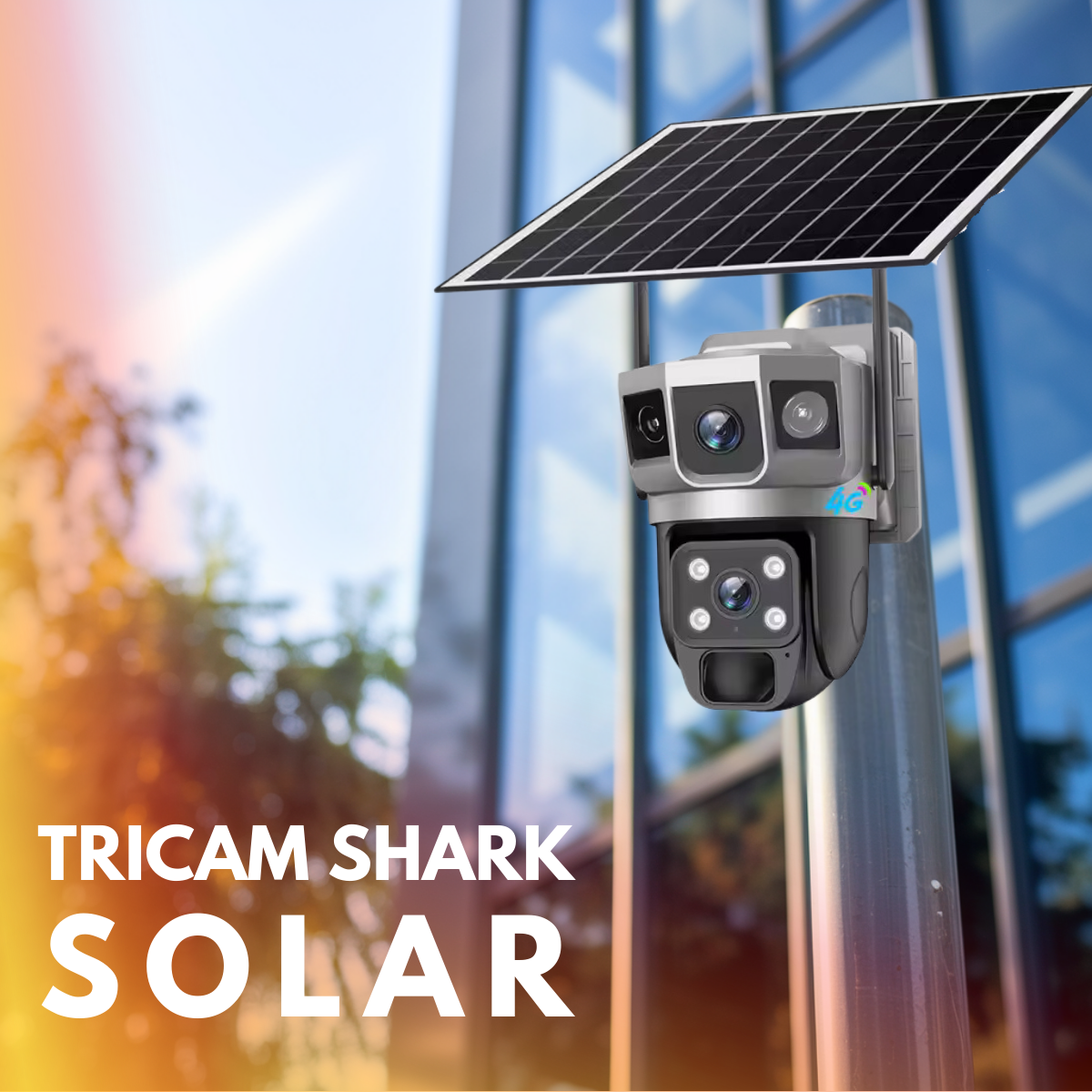 Renewed 4G Sim Based CCTV Dual Lens/Dual Screen View [4MP+4MP] Solar Powered Security Camera
