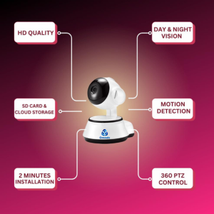 Grousale 3 MP Wi-Fi Night Vision, Two Way Communication, PTZ Indoor Camera
