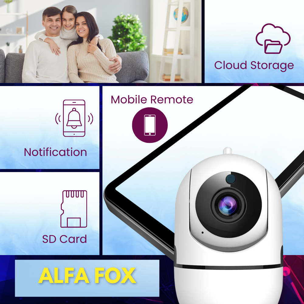 Renewed Alfa Fox 3 MP Wifi Camera Pan/Tilt 360° View CCTV Home Security Camera