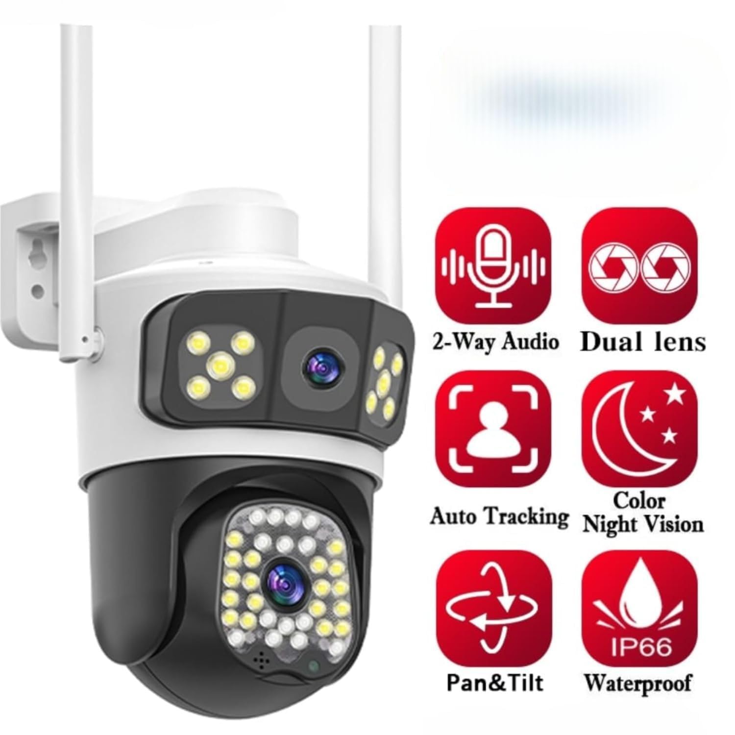 Grousale IRIS Max Dual Lens 5+5MP CCTV | Bullet + 360° PTZ | Color Night Vision | WiFi Outdoor Camera with Motion Detection & IP66 Waterproofing