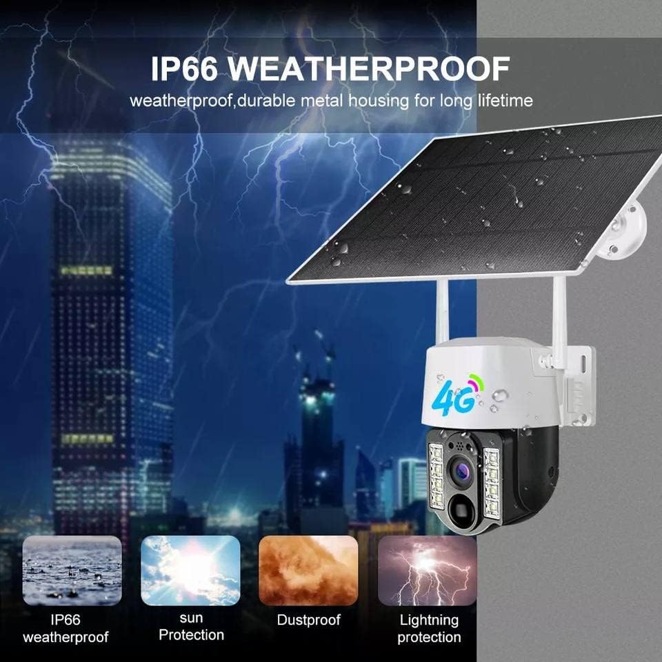 Grousale OX 4G SIM Solar PTZ Security Camera | 2MP 1080P HD Outdoor CCTV with Night Vision, PIR Motion Detection, Human Tracking, Two-Way Audio & IP66 Waterproof Protection