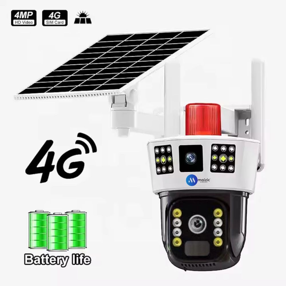 3in1 3K 6 MP Triple View Wireless 4G Sim Solar Camera
