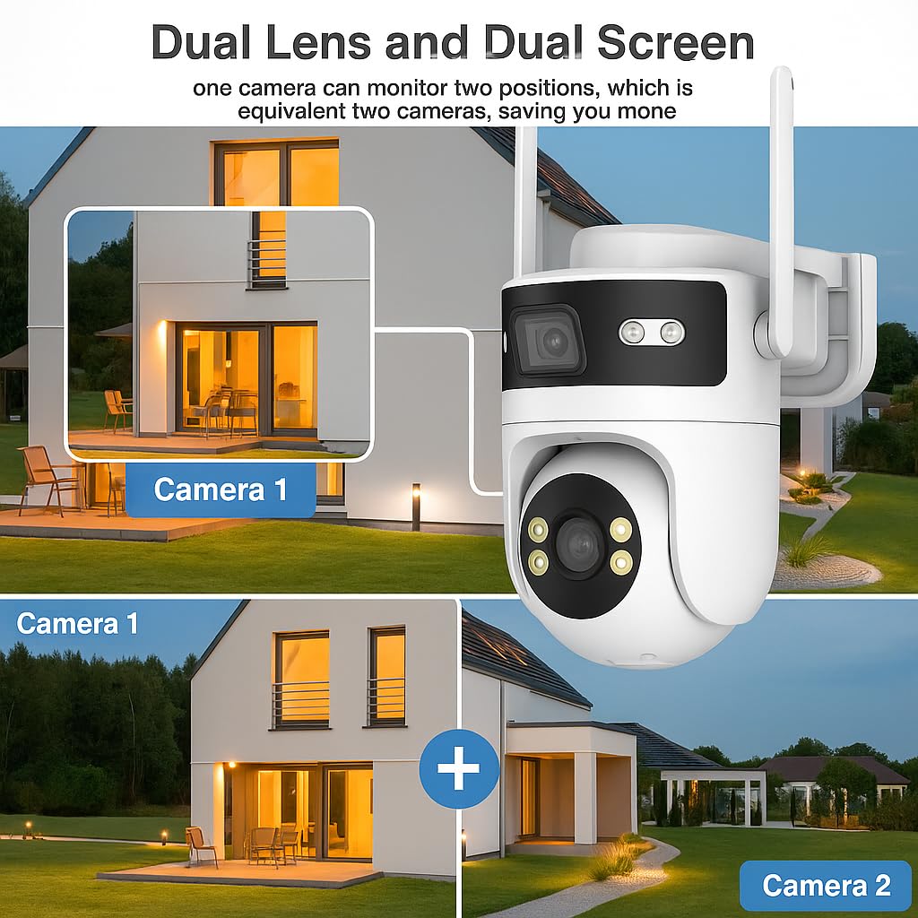 Grousale Supercam Syno WiFi CCTV Camera 4 MP+ 4 MP Full HD Home Security Smart Camera, 360 Degree Coverage, Night Vision, Two-Way Audio, Mobile App, Cloud & SD Card Recording
