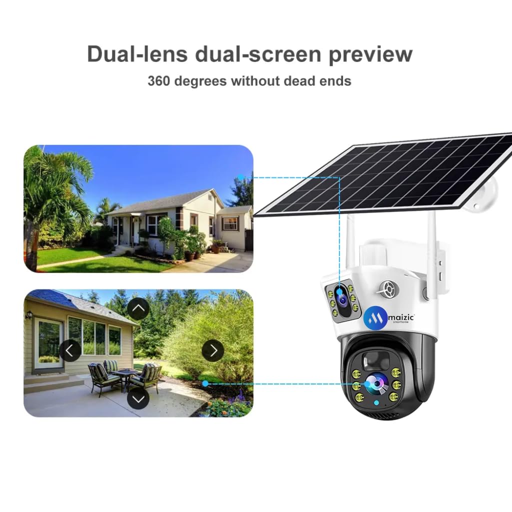 Grousale Supercam 4K 2in1 5+5 MP Solar Dual Lens Wi-Fi Camera