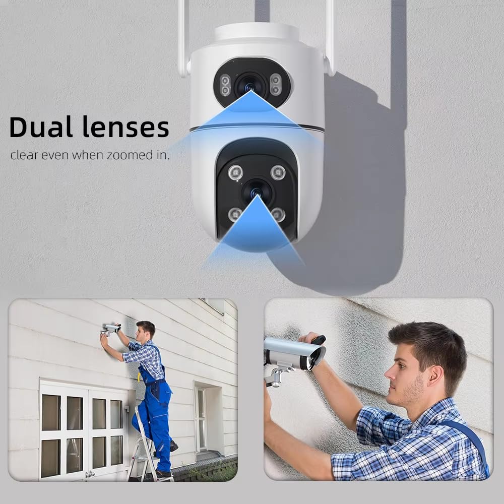 Grousale Supercam X2 Dual-Lens 4MP+4MP Wi-Fi Indoor CCTV Camera | 360° Pan & Tilt | HD View | Color Night Vision | Two-Way Audio | AI Motion & Human Detection | Built-in Audible Alarm