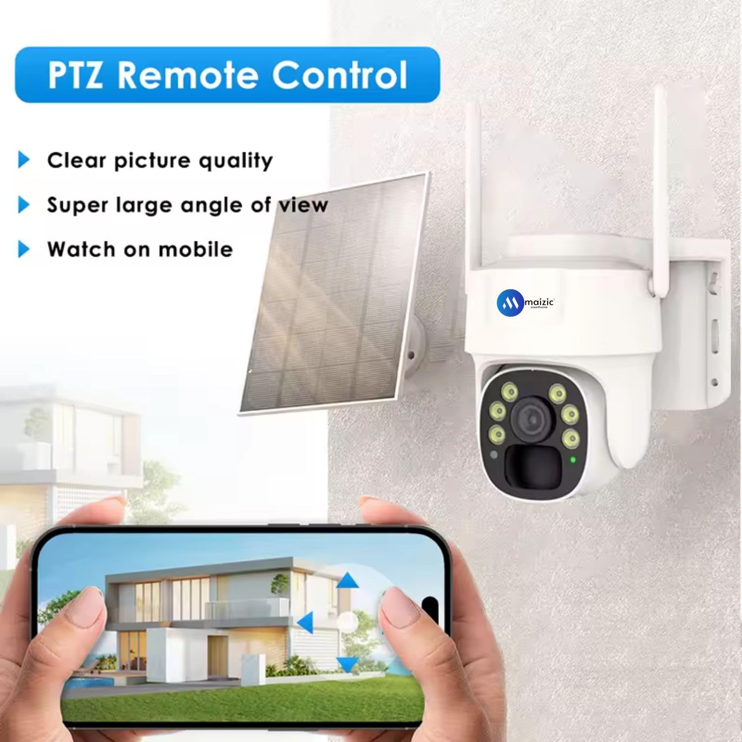 Grousale Big 100 Meter View Black Bull 4G 5MP FHD 1920p Solar Wireless Camera