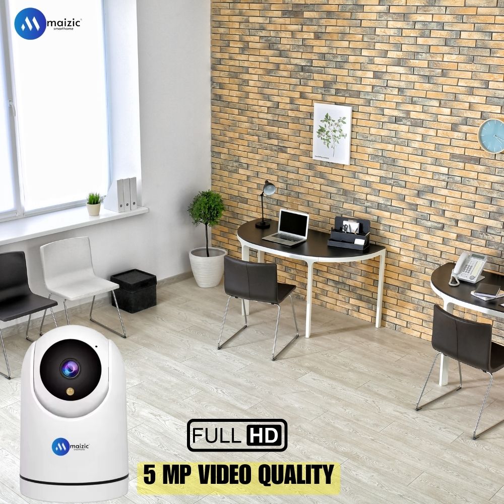 Renewed Grousale Ultracam Aura 5MP WiFi CCTV Camera | 360° Indoor Security Cam with Color Night Vision, Motion Detection, 2-Way Audio, Multi-User App Access & 128GB SD Card Support