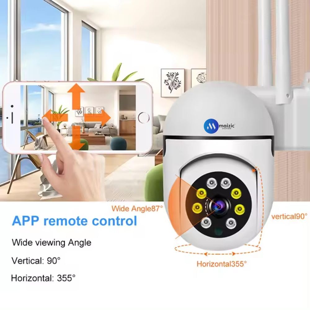 Renewed Grousale 3 MP FHD WiFi Indoor Mini Fox Ptz Security Camera with Color Night Vision, 360° Ptz Rotation, Motion Tracking, Two Way Audio and Multi Users View