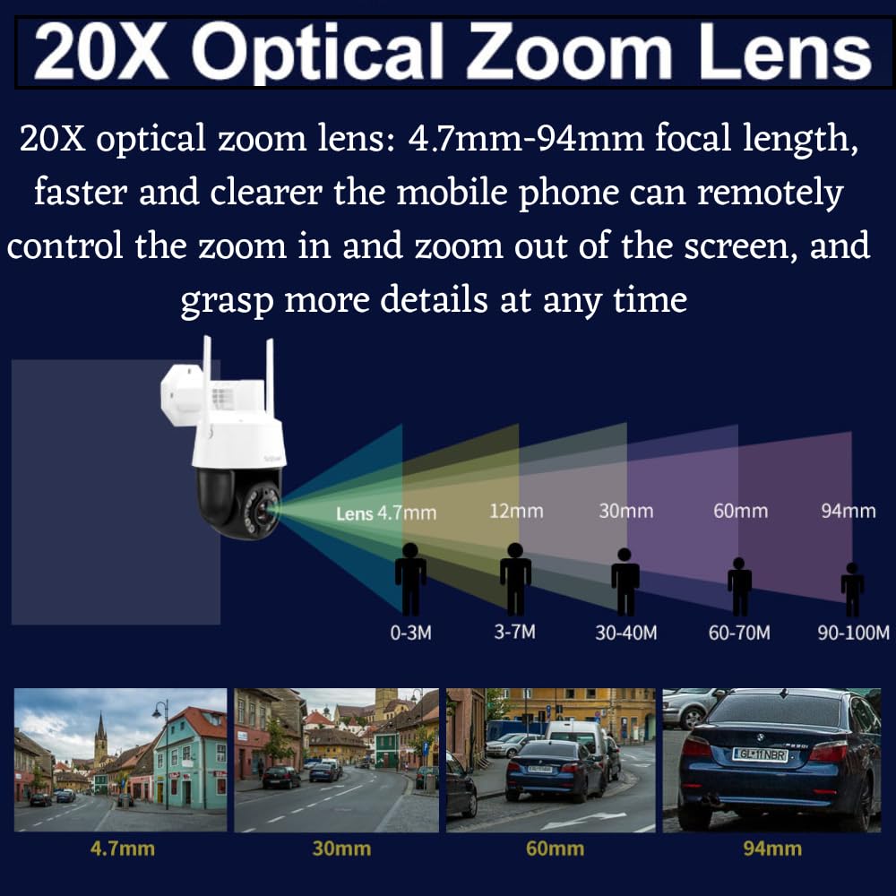 Maizic Ultracam Falcon 5MP HD CCTV Camera – 20X Optical Zoom, Dual-Band WiFi (2.4GHz/5GHz), NVR & ONVIF Compatible, 4.7–94mm Lens, 2-Year Warranty
