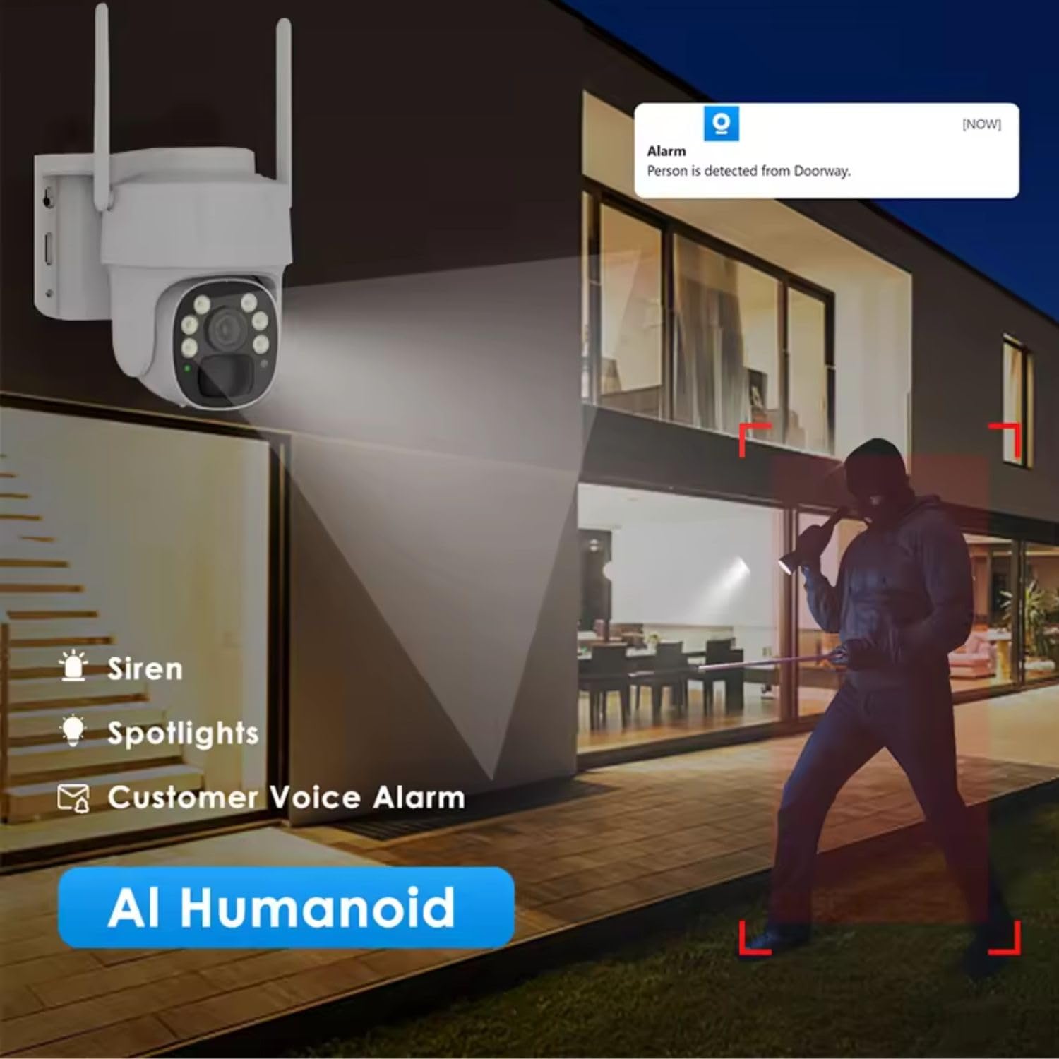 Grousale Big 100 Meter View Black Bull 4G 5MP FHD 1920p Solar Wireless Camera