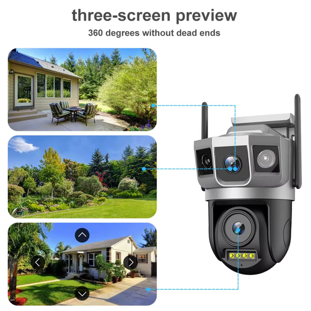 Grousale Tricam Shark 4G CCTV Camera | Dual 5MP HD Lenses | SIM-Based Wireless Pan-Tilt Outdoor Security Camera