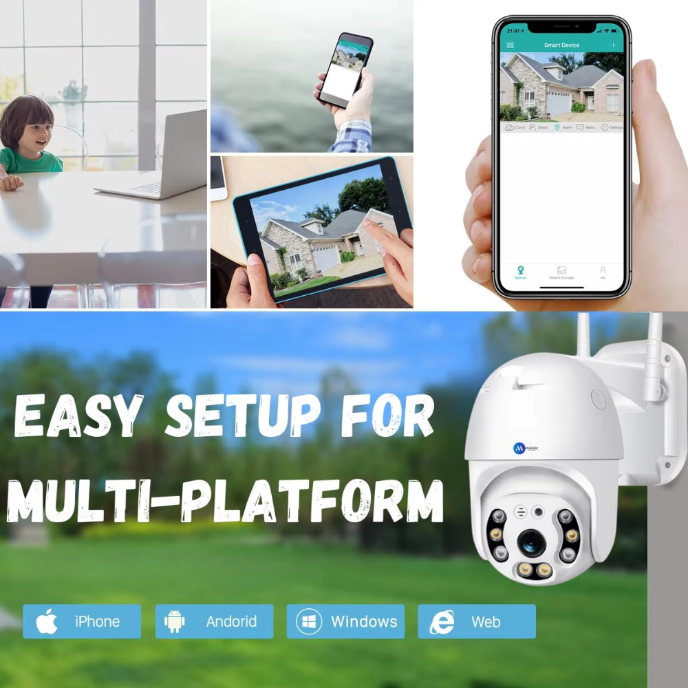 Renewed Grousale 360° 3MP Full HD Wi-Fi Wireless IP CCTV Security Camera