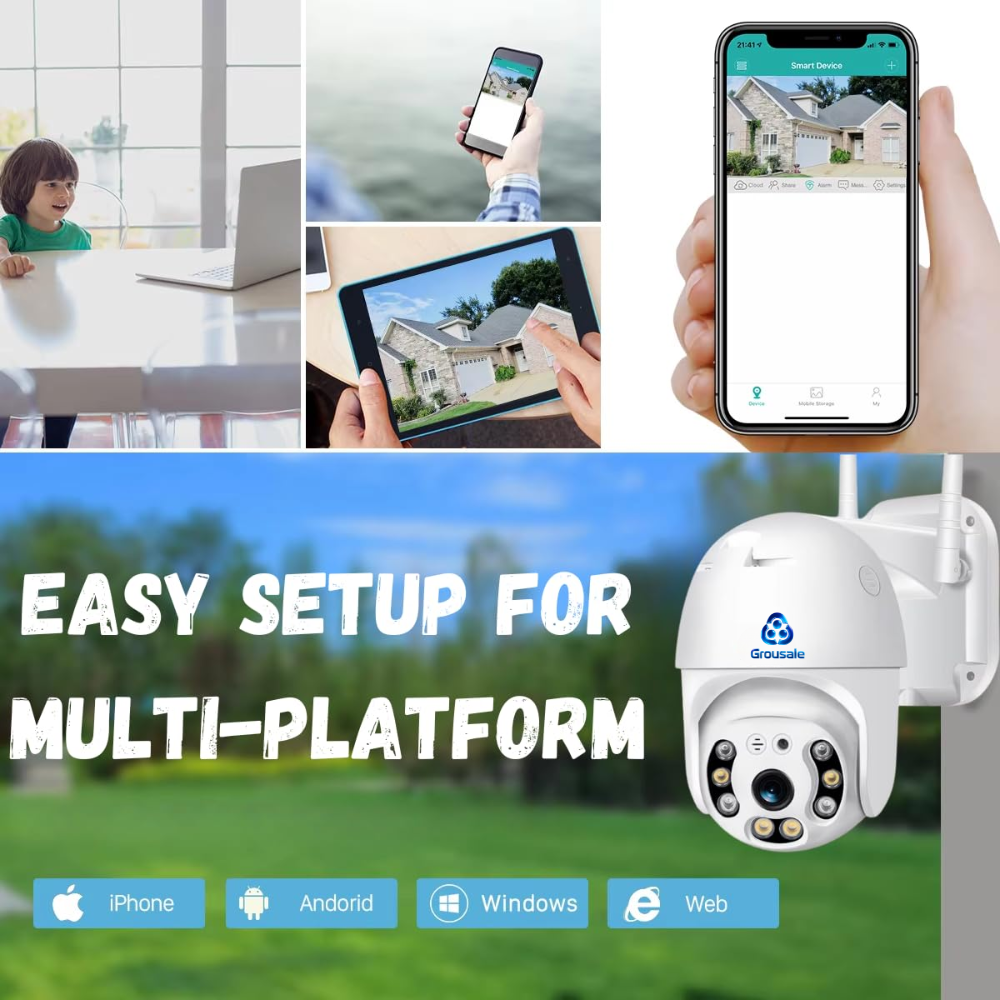 Maizic Smarthome 5MP WiFi Outdoor Security Camera – Full HD, Color Night Vision, Motion Detection & Tracking, Two-Way Audio, Waterproof CCTV
