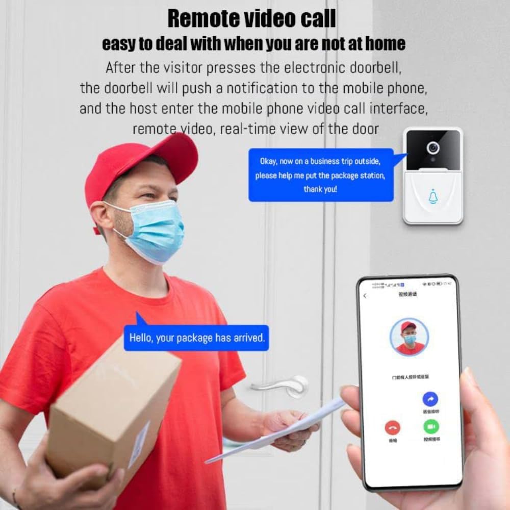 Grousale 3MP Wi-Fi Smart Video Doorbell | Full HD Clarity, Night Vision, Motion Alerts, 2-Way Talk, Easy App Control & Installation
