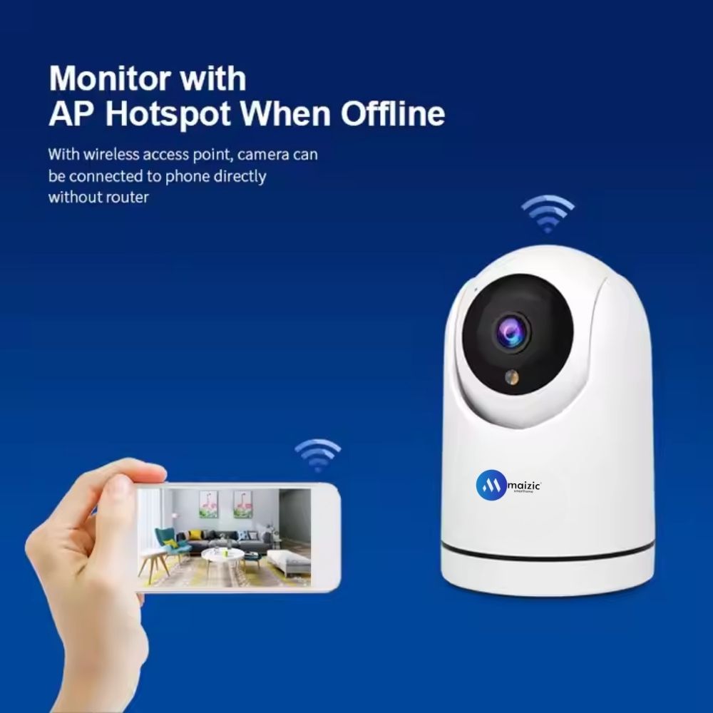 Renewed Grousale Ultracam Aura 5MP WiFi CCTV Camera | 360° Indoor Security Cam with Color Night Vision, Motion Detection, 2-Way Audio, Multi-User App Access & 128GB SD Card Support