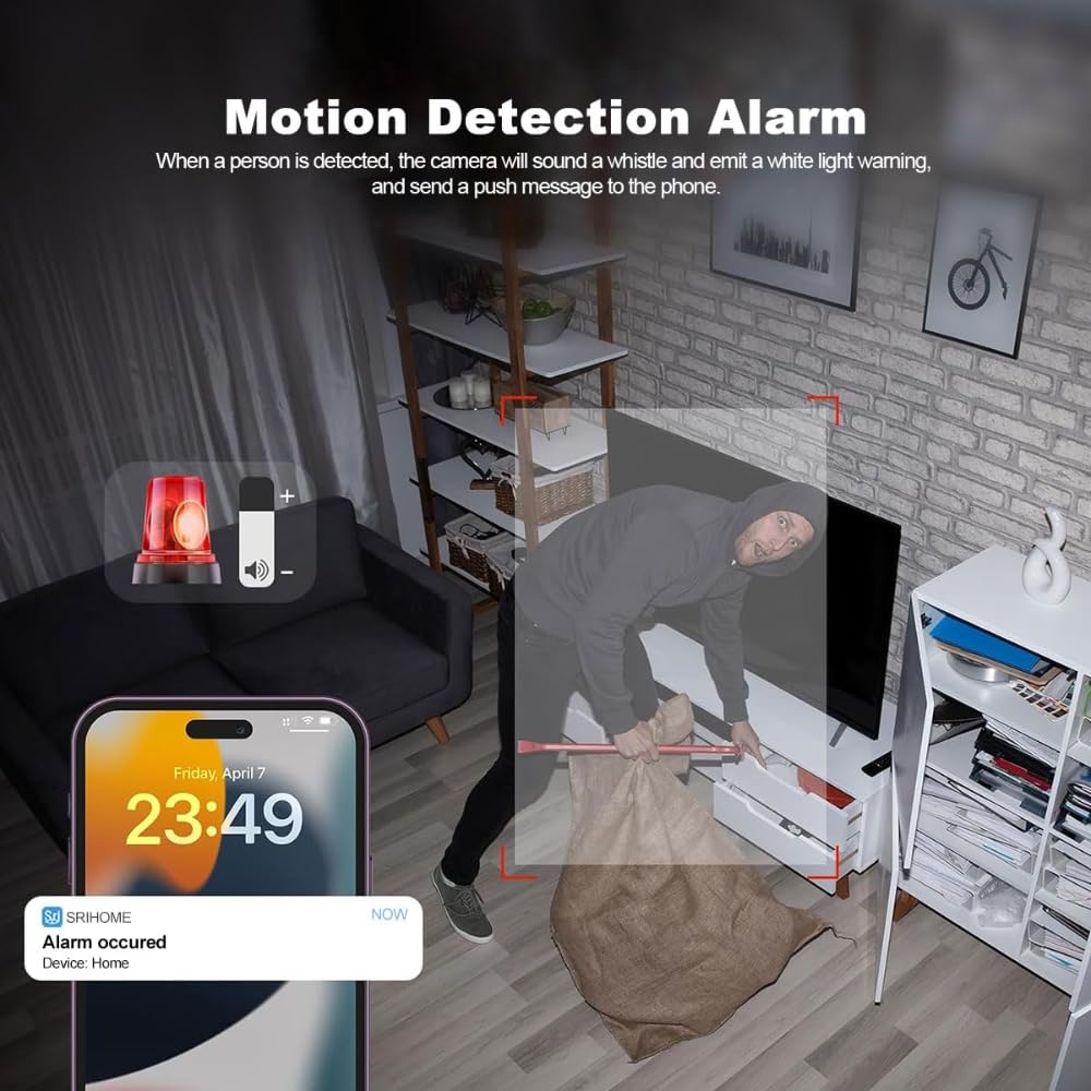 Renewed Grousale 4G SIM Dual Lens Indoor CCTV Camera | Dual Screen View, Color Night Vision, 2-Way Talk, AI Motion Detection, 128GB SD Support