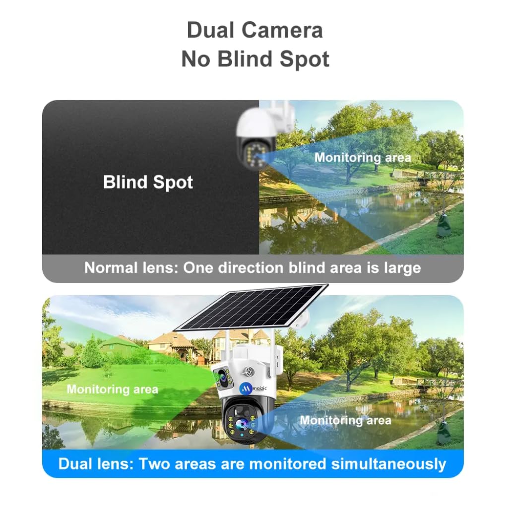 Grousale Supercam 4K 2in1 5+5 MP Solar Dual Lens Wi-Fi Camera