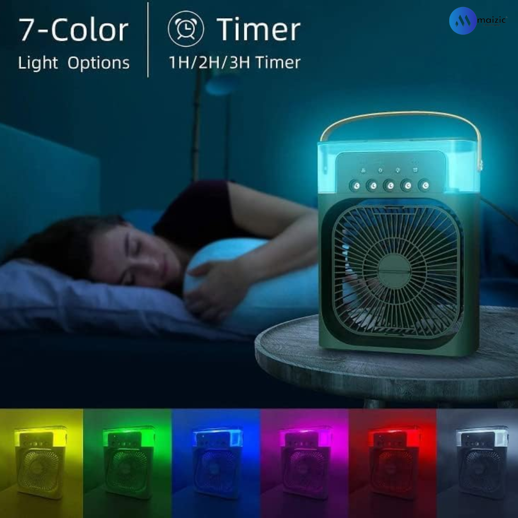 Mini Air Cooler Fan with light , Timer, 3 Wind Speeds and 3 Spray Modes MSH-020524 USB Air Cooler (WHITE)
