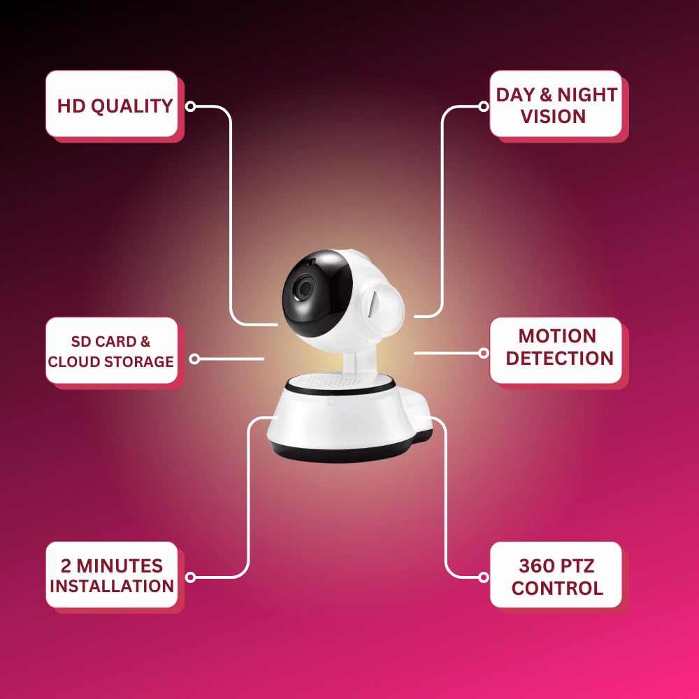 Grousale 3MP PTZ WiFi CCTV Camera – Full HD, Color Night Vision, Motion & AI Human Detection (No Antenna)