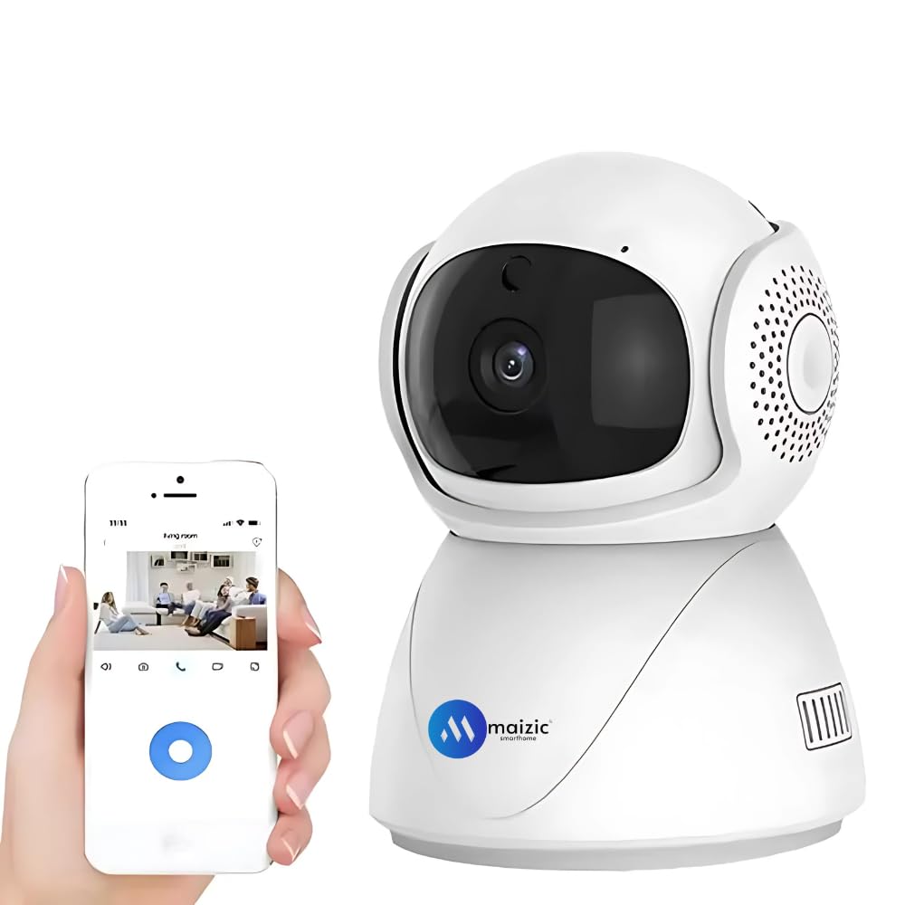 Renewed Grousale 360° Coverage 3 MP Smart CCTV Security WiFi Camera for Home, Two Way Talk, Night Vision, Motion Detection, Cloud & SD Card Recording, AI Human Detection