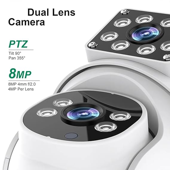 Grousale Supercam Lynox 4G/5G SIM CCTV Camera – 4MP+4MP Full HD, 360° Coverage, Night Vision, Two-Way Audio, Cloud & SD Storage