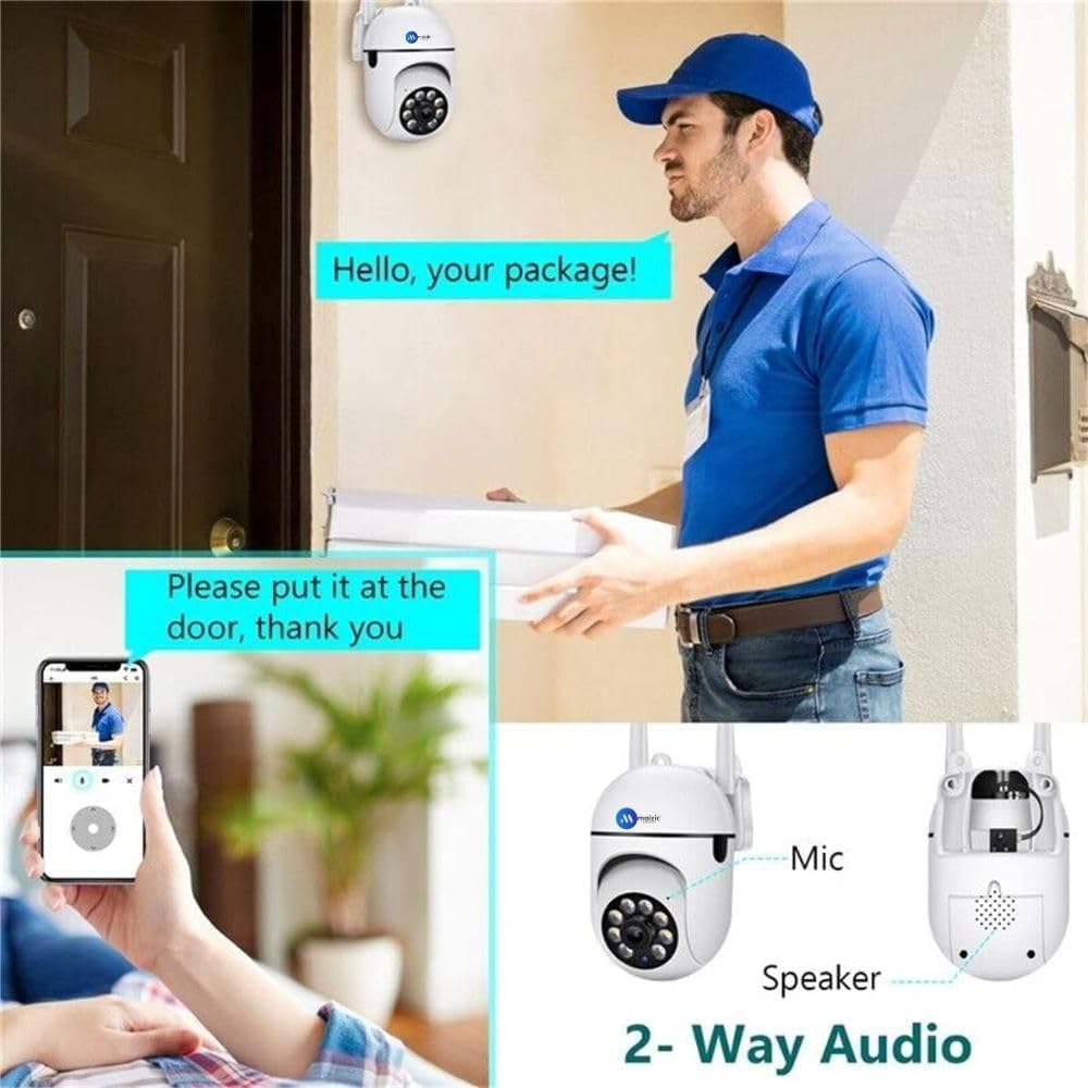 Grousale Mini PTZ Wi-Fi Camera (Pack of 2) | 3MP HD Indoor/Outdoor CCTV with Pan-Tilt Zoom, Color Night Vision, Motion Detection & Two-Way Talk