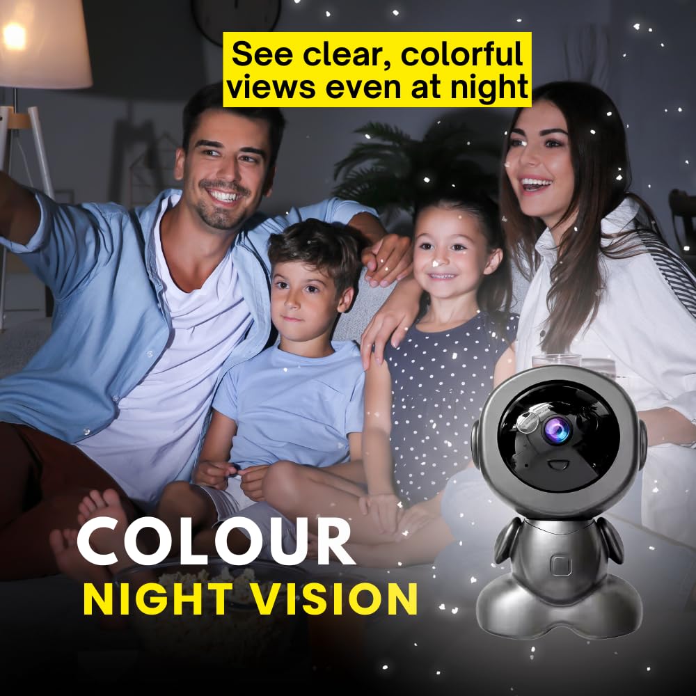 Grousale 3MP WiFi CCTV Camera (Pack of 2) | 360° View, AI Human Detection, Color Night Vision, Motion Tracking | Indoor & Outdoor Home Security