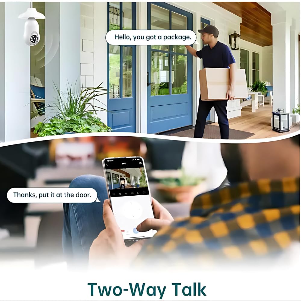 Grousale Orbit 360° Dual Pack | 3MP Wi-Fi Bulb CCTV Camera with Motion Tracking, Color Night Vision, Two-Way Audio | Compatible with B22 & E27 Holders (Pack of 2)