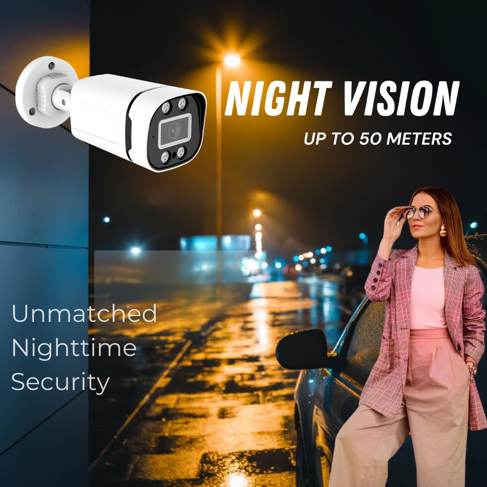 Grousale Pack of 2 | 8MP Full HD Outdoor Wired IP Bullet CCTV Cameras | Ethernet Connectivity, Built-in Audio, Star Light Night Vision, ONVIF & NVR Compatible, 2-Year Warranty