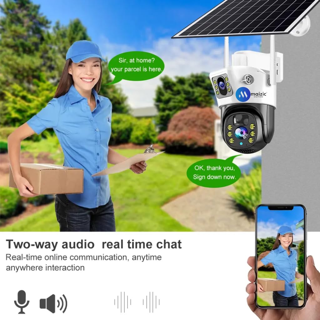 Grousale Supercam 4K 2in1 5+5 MP Solar Dual Lens Wi-Fi Camera