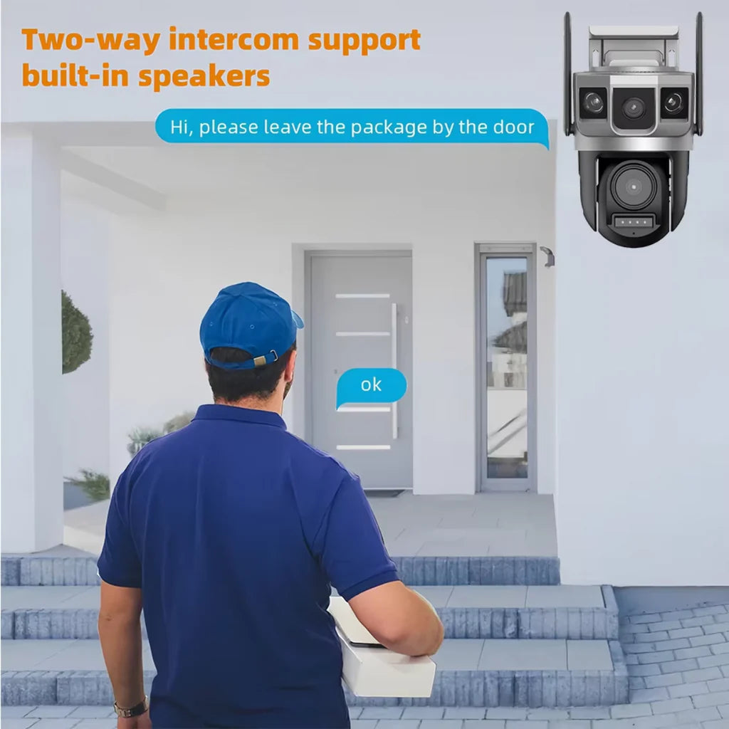 Grousale Tricam Shark 4G CCTV Camera | Dual 5MP HD Lenses | SIM-Based Wireless Pan-Tilt Outdoor Security Camera