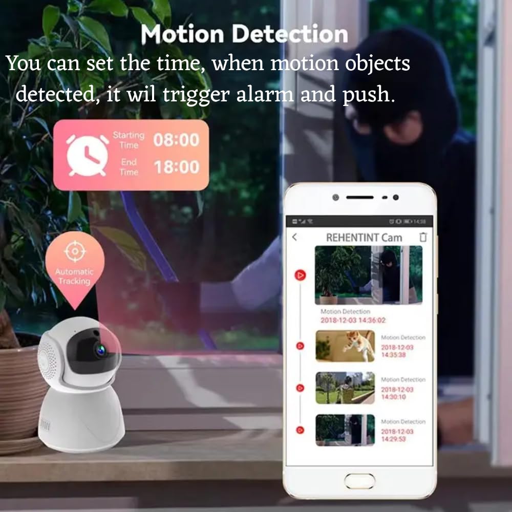 Renewed Grousale 360° Coverage 3 MP Smart CCTV Security WiFi Camera for Home, Two Way Talk, Night Vision, Motion Detection, Cloud & SD Card Recording, AI Human Detection