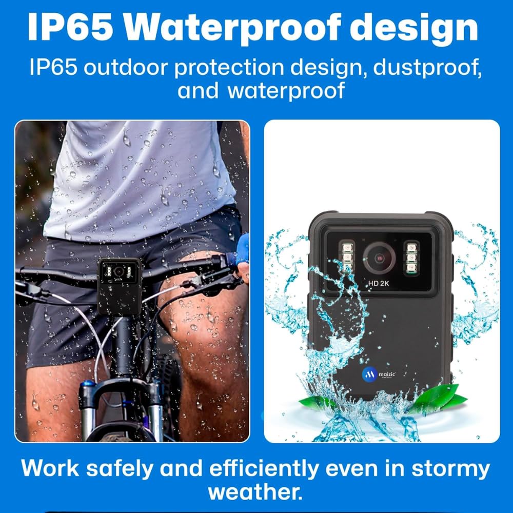 Grousale 4K Body Camera – 64GB, Night Vision, 150° Wide Angle, Waterproof – Clip-On Security Cam for Law Enforcement & Outdoor Use
