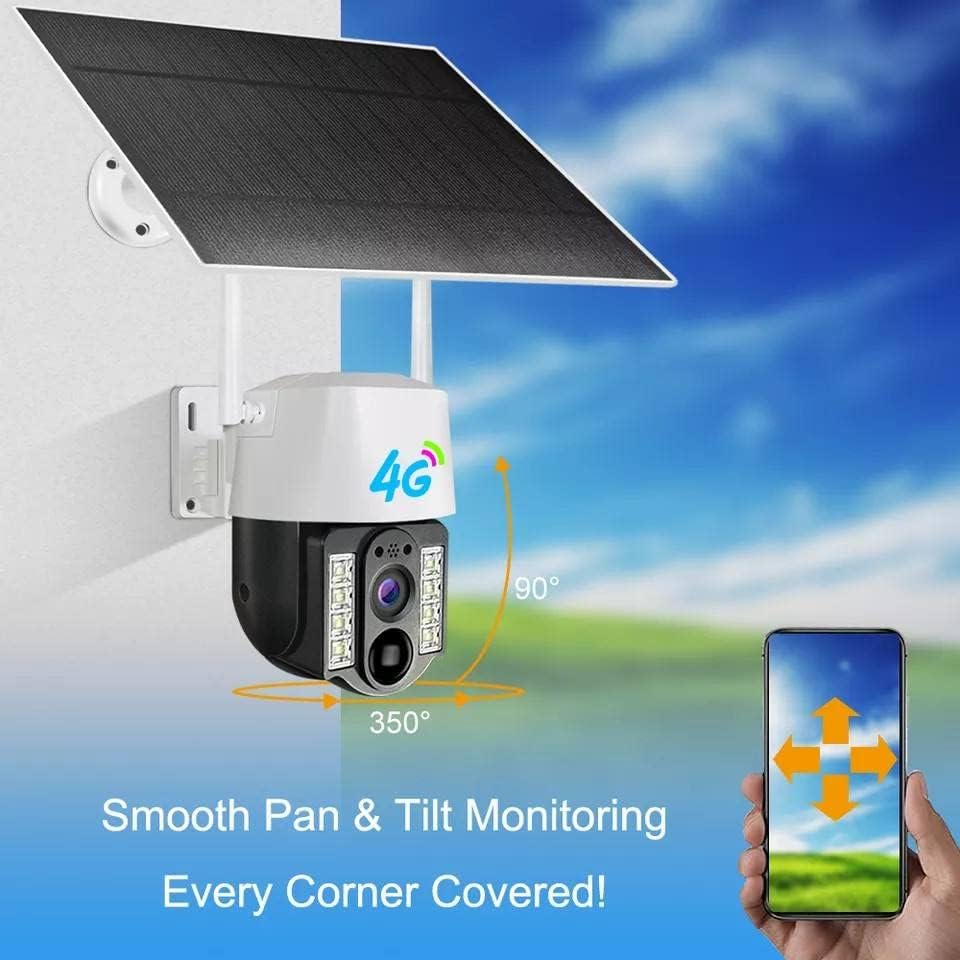 Renewed Grousale OX 4G SIM Solar PTZ Security Camera | 2MP 1080P HD Outdoor CCTV with Night Vision, PIR Motion Detection, Human Tracking, Two-Way Audio & IP66 Waterproof Protection