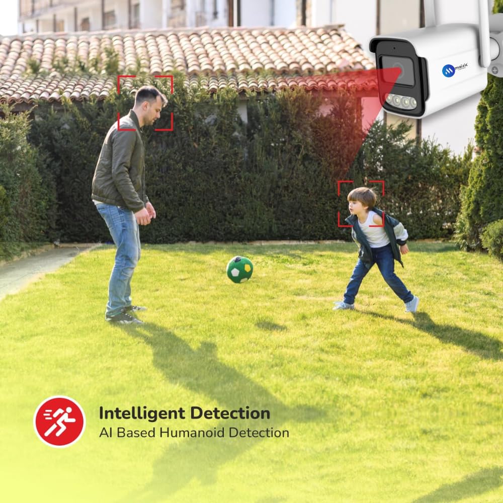 Grousale BulletX 4MP WiFi Outdoor CCTV Camera | Full HD, 360° View, 10X Zoom, Color Night Vision, Motion Detection, 2-Way Audio, SD Card Support (Up to 128GB)