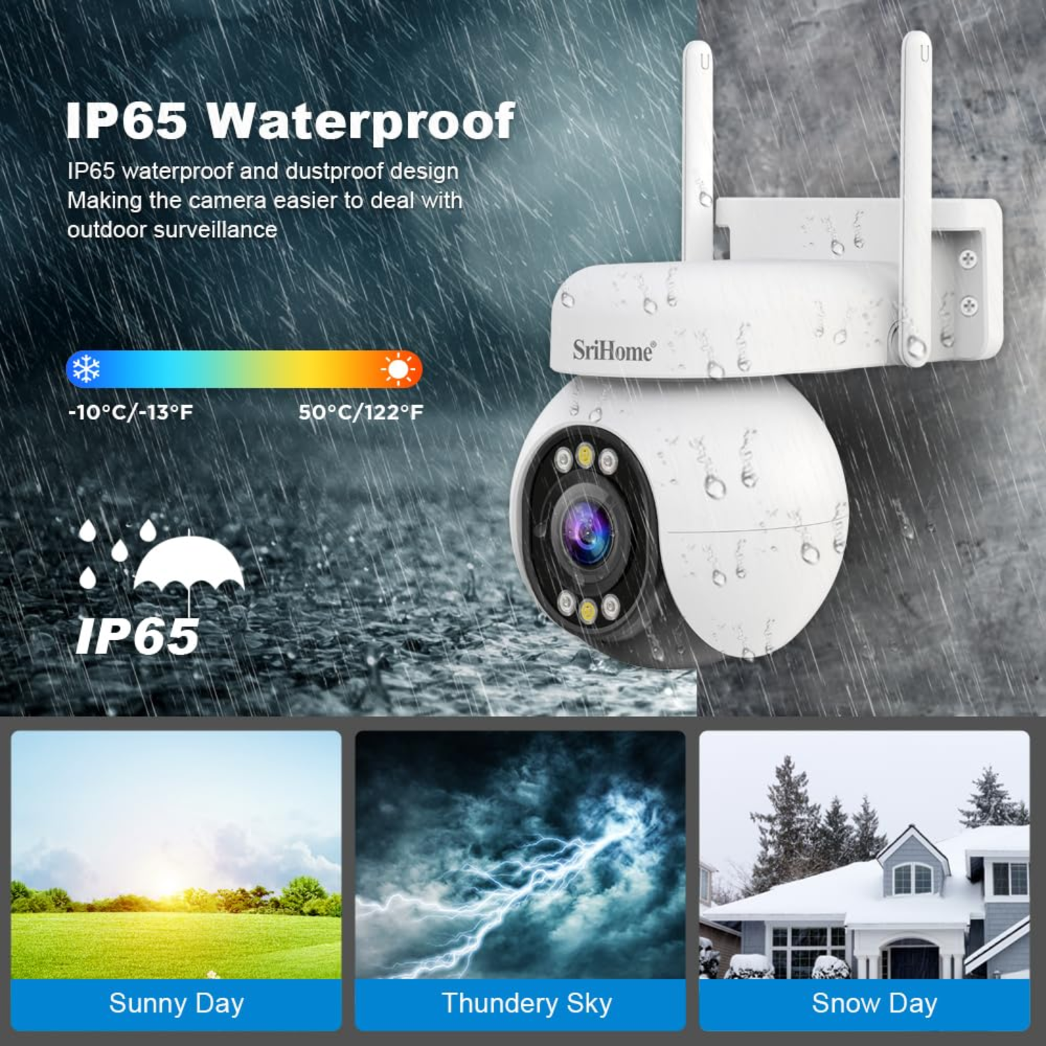 Srihome SH051 4MP QHD 2560 * 1440p 5X Optical Zoom WiFi IP Camera WiFi Indoor Home Security CCTV Camera